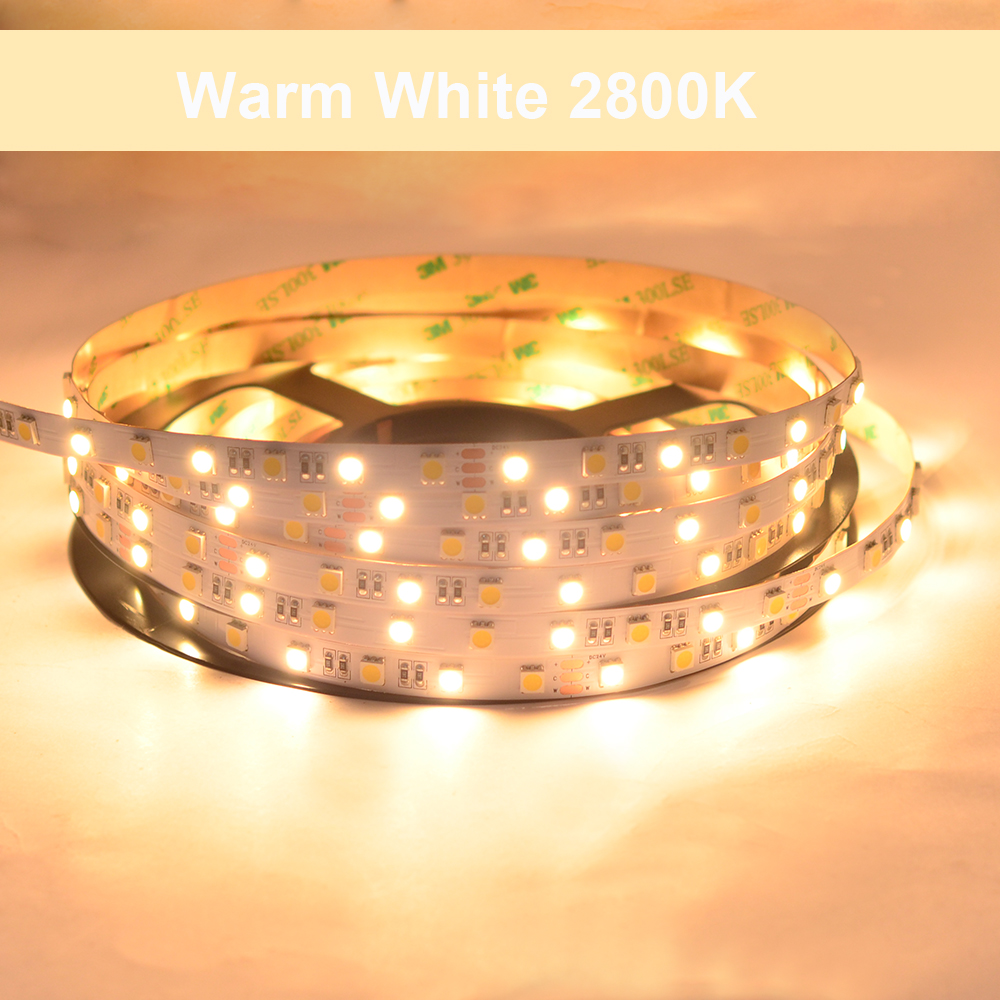 DC12V/24V 5050SMD 300LEDs Flexible CCT LED Strip Light - Pure White+Warm White Super Bright Series